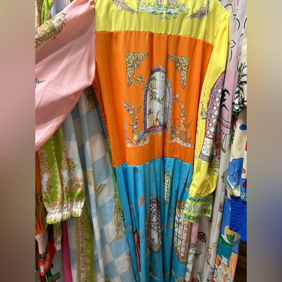 #wedding guest dress Color Block Maxi Shirt Dress - Picture 9 of 9